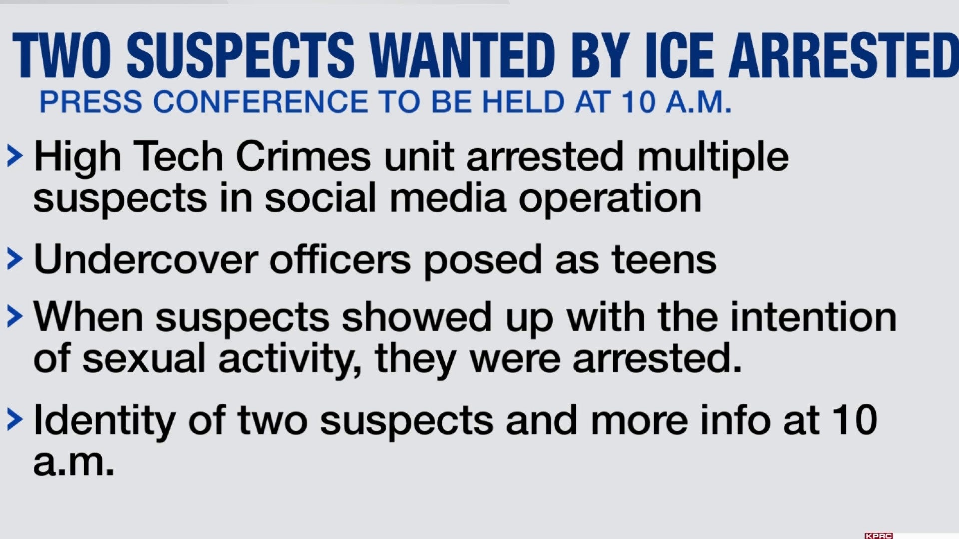 5 arrested in Houston online solicitation sting, including 2 wanted by ICE