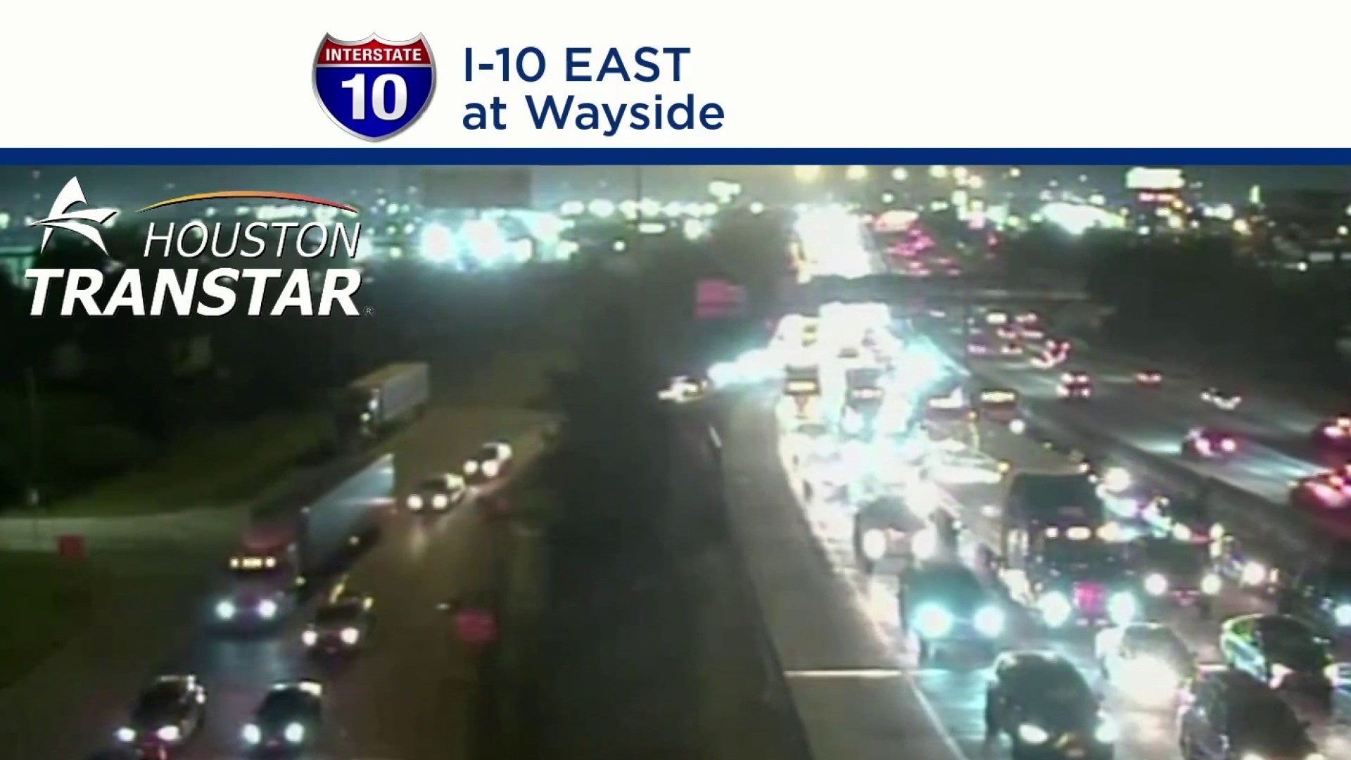 TRAFFIC ALERT: Multiple westbound lanes shut down at I-10 East at Waco Street due to 3-vehicle crash
