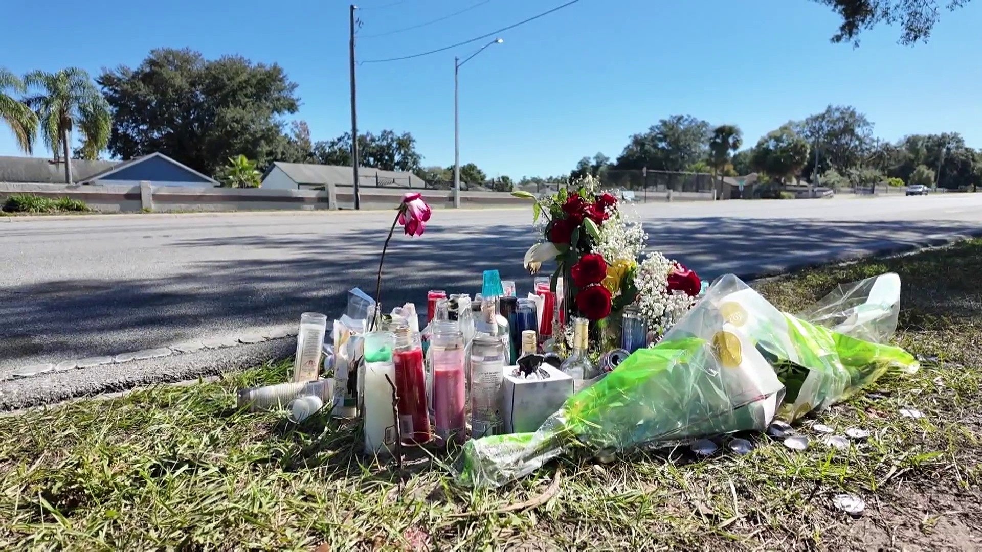 Memorial set up along Hiawassee Meadow Drive after fatal motorcycle crash