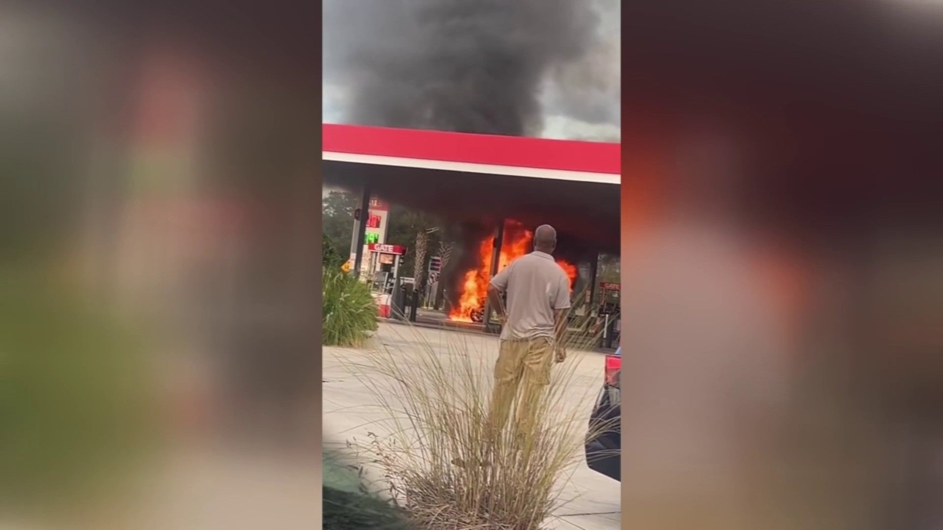 Intense fire at Jacksonville gas station involving SUV caught on camera, ‘We thought it was going to explode’