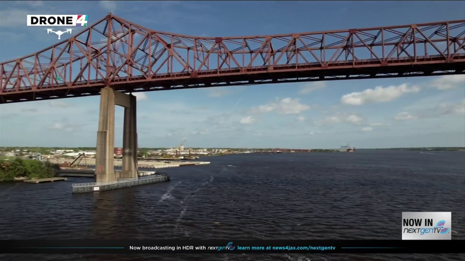 The Mathews Bridge under construction. The bridge opened in April, 1953, image size:1920x1080