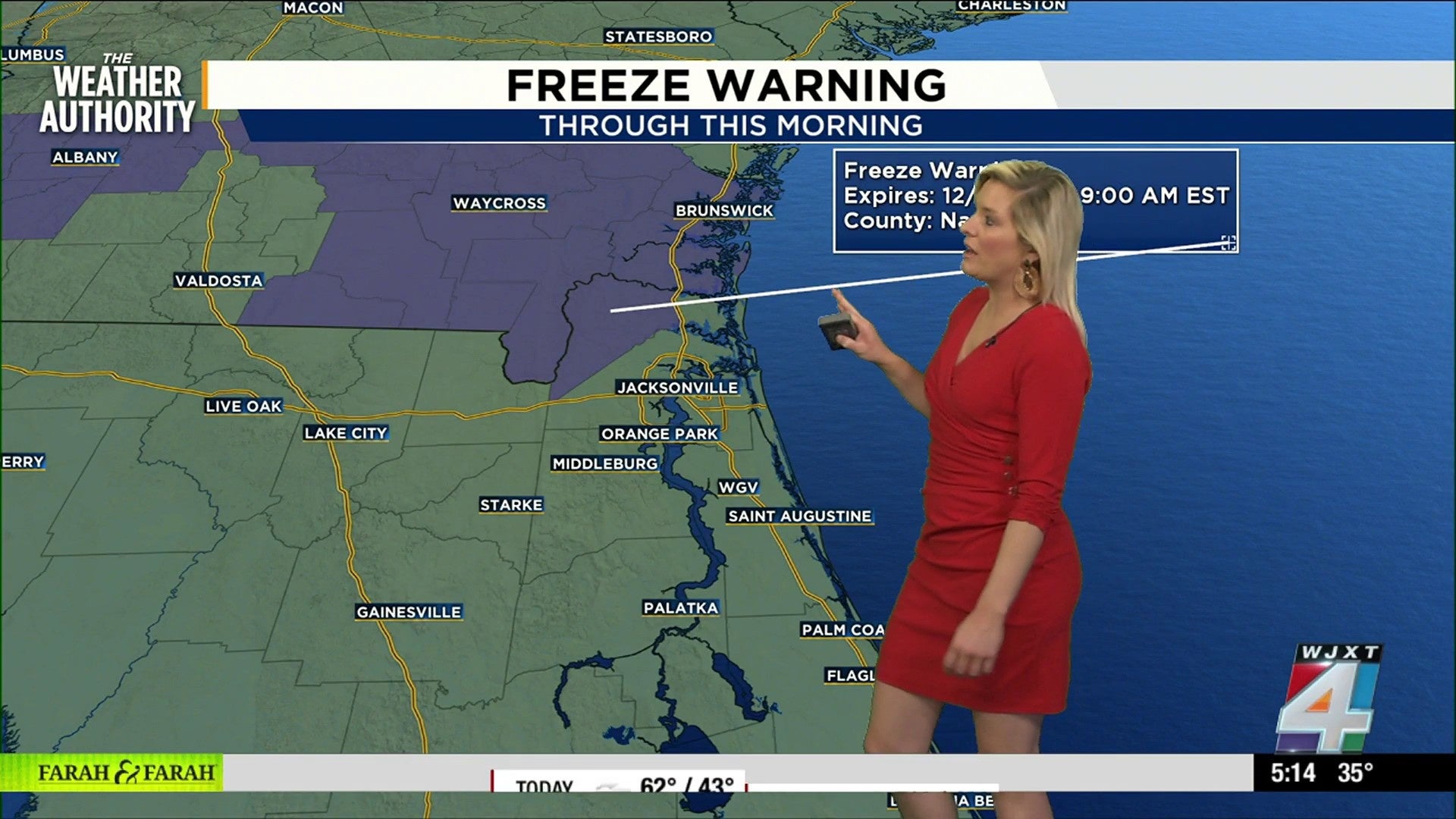 Freeze Warning in effect for some Northeast Florida, Southeast Georgia counties until 9 a.m.